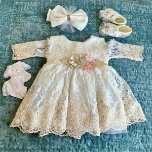 Baby Girl Lal & Luna Lace Dress Set | Size Newborn to 6 months